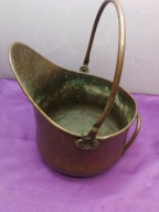 doniczka dzbanek miedziany z uchem wysokość 25cm średnica 15-16cm