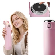 KUBEK TERMICZNY TERMOS DO KAWY Z USTNIKIEM 420 ML WYŚWIETLACZ LCD RÓŻOWY