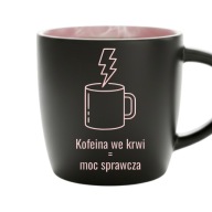 Kubek Kofeina we krwi moc sprawcza grawer kawa prezent różowe wnętrze