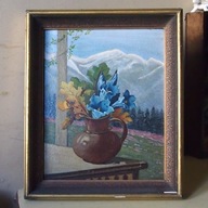 Martwa natura - olej na fibrze.