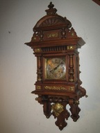 LENZKIRCH - STARY, ZDOBIONY MOSIADZEM ZEGAR W BARDZO DOBRYM STANIE