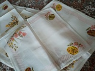 Serwetki lniane obiadowe PRL 38x40cm 6sztuk +2