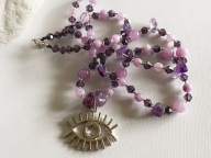 Naszyjnik handmade Oko Proroka Ametyst Jadeit