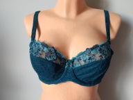 Śliczna markowa bielizna M & S 00258 UK 38B EUR 85B turkus szmaragd