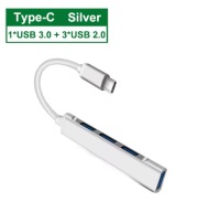 HUB USB-C na 4 porty Srebrny