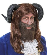 Peruka bestia z rogami rogacz / Kostium Strój Karnawałowy / Dla Dorosłych
