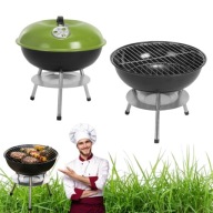 GRILL GRIL WĘGLOWY OGRODOWY OKRĄGŁY Z POKRYWĄ RUSZT BBQ PORĘCZNY KEMPINGOWY