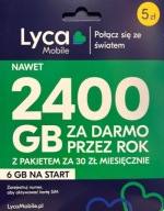 Starter LycaMobile SIM Card PrePaid Plan M+ 2400GB
