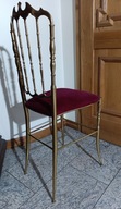 Mosiężne krzesło - bardzo ładne - vintage - włoskie w stylu Chiavari - 97cm