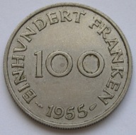 Saara Saarland 100 franków 1955