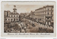 WARSZAWA ul. Marszałkowska ok.1920r. Tramwaj Dworzec Wiedeński Bilard o732