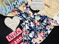 Shein - spódniczka szelki , kwiaty r 68