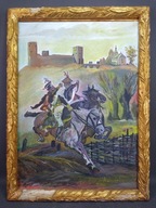 Bitwa pod Czerskiem - Duży, ręcznie malowany obraz olejny 68,5 x 50