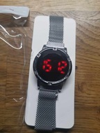 Zegarek damski LED srebrny regulacja paska