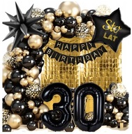 ZESTAW BALONÓW NA 30 URODZINY DEKORACJA GIRLANDA ŚCIANKA KURTYNA XXL