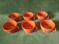 Stare ceramiczne filiżanki - ręcznie malowane i szkliwione