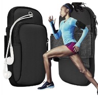 NERKA PAS DO BIEGANIA NA RAMIE ETUI CZARNE Z WYJŚCIEM NA SŁUCHAWKI