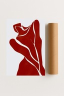 Plakat bez ramy 50x70cm Czerwona Sztuka abstrakcja nowoczesna | Prezent