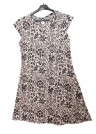 LUŹNA BEŻOWO CZARNA SUKIENKA CIENKA DZIANINA 38 M