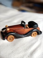 Drewniany model samochodu retro, dekoracja ekologiczna zabawka