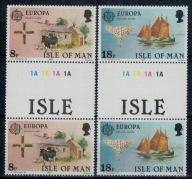 Wyspa Man 1981 Znaczki 187-8 ** Europa CEPT krzyż bydło krowa łódź folklor