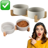 MISKA CERAMICZNA DLA KOTA KOMPLET 2szt. SZARA NA WODĘ 0.8L SOLIDNA | MERSJO
