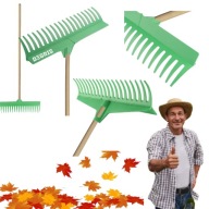 GRABIE OGRODOWE GRABKI DO LIŚCI TRAWY OGRODU GLEBY PLASTIKOWE Z TRZONEM