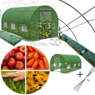 TUNEL FOLIOWY OGRODOWY STELAŻ SZKLARNIA 3x2x2 m ZIELONA MOCNA GRUBA FOLIA