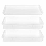 2x Pojemnik 65x45 cm na ciasto do wyrastania pizzy z pokrywą