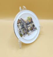 Vintage, malutki angielski talerzyk śliczna scenka