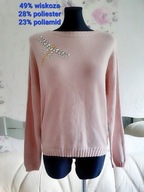 SWETER PRZYGASZONY PUDROWY RÓŻ WAŻKA WAŻKĄ OWADEM