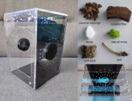 Terrarium z pleksiglasu, otwierane od przodu-magnesy, 13x13x20 +wyposażenie