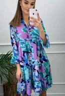 Sukienka damska elegancka boho s błękit
