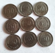 moneta Finlandia przedwojenna 50 pennia Fe 1943 - 1948