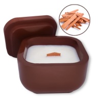 Świeca SOJOWA Słoiczek ZAPACHOWA Drzewo Sandałowe PREZENT Drewniany Knot