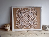 OBRAZ SHABBY RETRO JUTA KORONKA