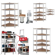 REGAŁ METALOWY MAGAZYNOWY NAROŻNY WARSZTATOWY 5 PÓŁEK 180X90X40 CM 875 KG