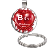 Brelok do kluczy/ka - Moja Grupa Krwi - B Rh+ zawieszka plecak portfel