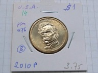 1 dolar 2010 Franklin Pierce, mennica Filadelfia, holder, seria prezydenci