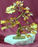 Drzewko szczęścia z kamieni - bursztyn multikolor