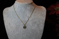 ŁAŃCUSZEK NASZYJNIK ZE STALI CHIRURGICZNEJ 316L POZŁACANY ZAWIESZKA