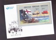 Wyspy Owcze - 1990 rok - FDC Koperta - znaczki nr 194-196 mini arkusz