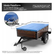 DB133 Tarpofix Plandeka na Przyczepę 150x105 cm PCV Wodoodporna Niebieska