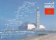 MAROKO - CASABLANCA - MECZET HASSANA II - FLAGA - MAPKA