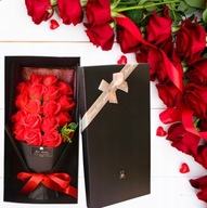FLOWER BOX MYDLANY BUKIET RÓŻ WALENTYNKI