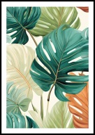 A2 PLAKAT DO SALONU SYPIALNI ŁAZIENKI ZIELONE LIŚCIE MONSTERY MONSTERA NR6