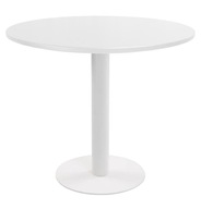 OKRĄGŁY STÓŁ LUGANO| Biały blat| Biała noga 70cm