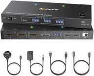 YOUTINGHDAV KVM Switch 2 PC 2 monitory USB C
