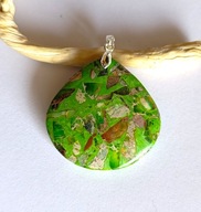 Wisior, naszyjnik z naturalnym jaspisem srebro