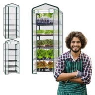 HIT MINI SZKLARNIA BALKONOWA OGRODOWA 5 PÓŁEK PIONOWA FOLIAK
